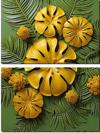 Модульная картина 3D монстера