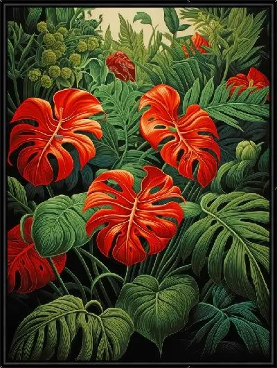 Картина Монстера в джунглях №62