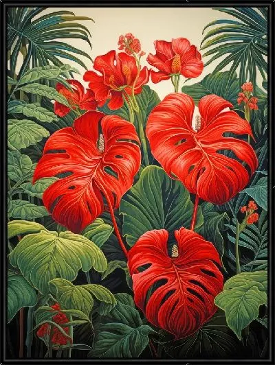 Картина Монстера в джунглях №63