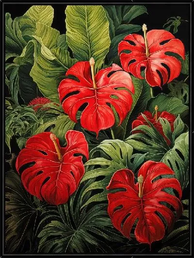 Картина Монстера в джунглях №64