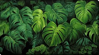 Картина маслом Монстера в джунглях №65