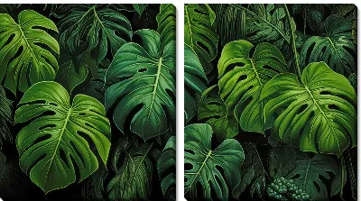 Модульная картина Монстера в джунглях №67