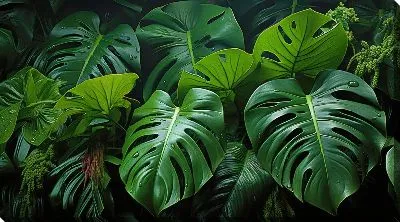 Картина маслом Монстера в джунглях №74