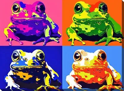 Картина маслом Лягушка в стиле поп-арт №1