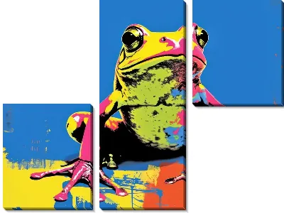 Модульная картина Лягушка в стиле поп-арт №3