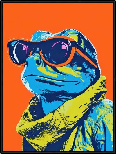 Картина Лягушка в очках в стиле поп-арт №4