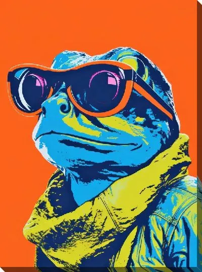 Постер Лягушка в очках в стиле поп-арт №4