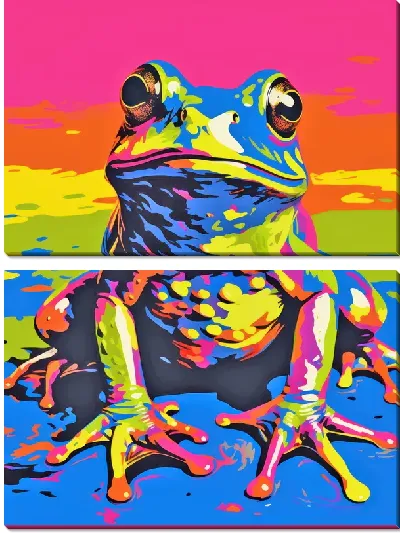Модульная картина Лягушка в стиле поп-арт №5