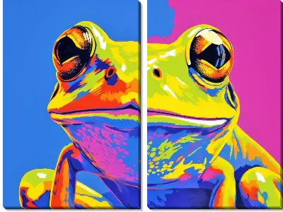 Модульная картина Лягушка в стиле поп-арт №6