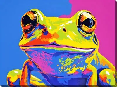 Картина маслом Лягушка в стиле поп-арт №6