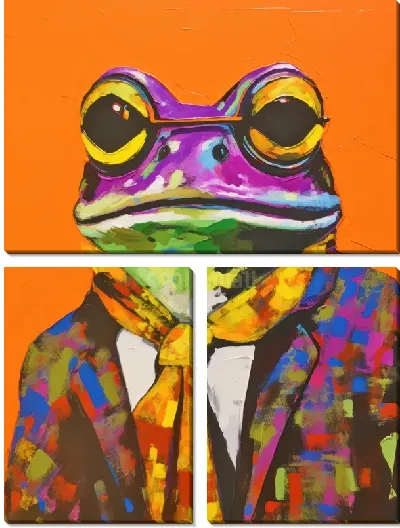 Модульная картина Лягушка в одежде