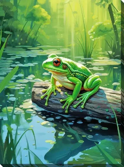 Картина маслом Лягушка №10