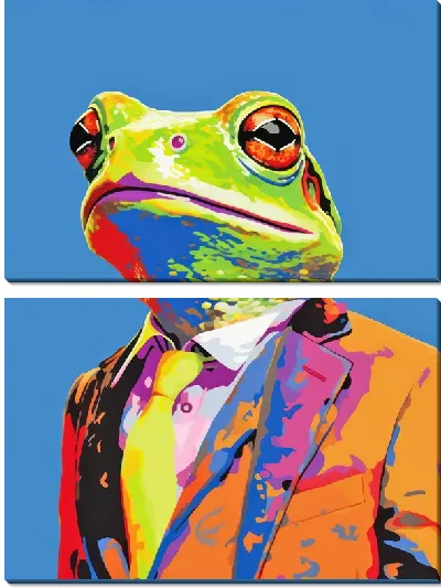 Модульная картина Лягушка в стиле поп-арт №7