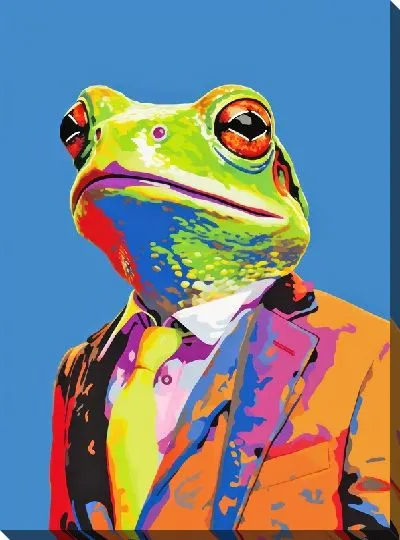 Картина маслом Лягушка в стиле поп-арт №7