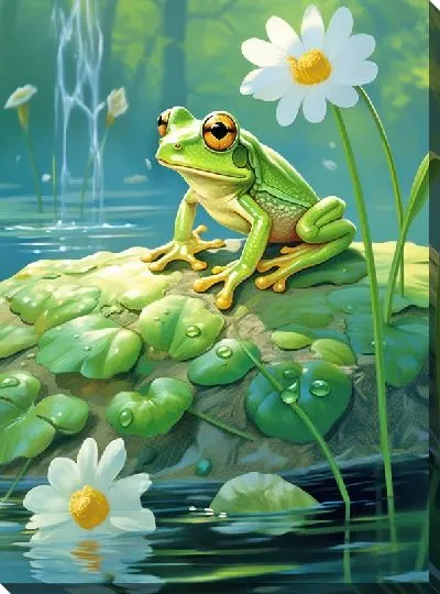 Картина маслом Лягушка №13