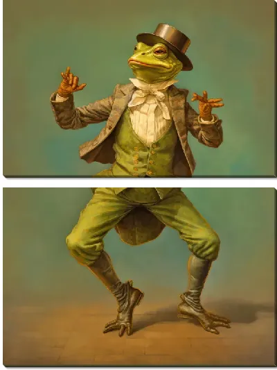 Модульная картина Танцы лягушки