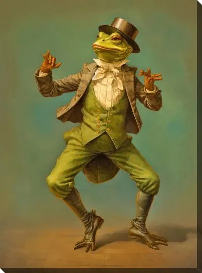 Картина маслом Танцы лягушки