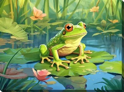 Картина маслом Лягушка №14