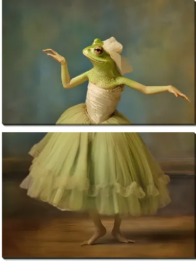 Модульная картина Лягушка-балерина