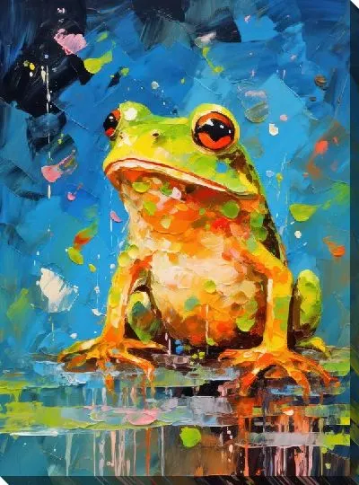 Картина маслом Лягушка в стиле арт №1