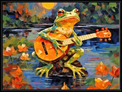 Лягушка играет на гитаре