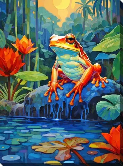 Картина маслом Лягушка №60