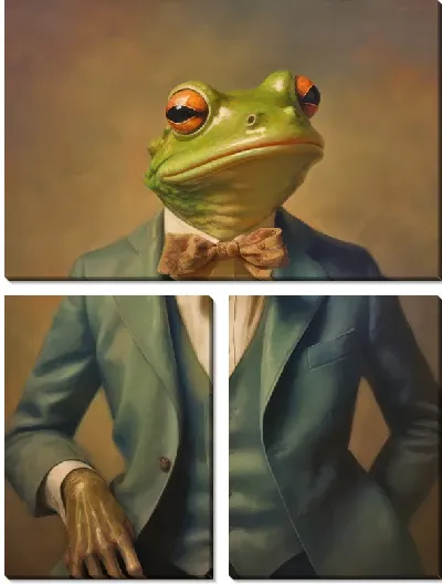 Модульная картина Лягушка в строгом костюме