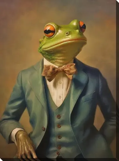 Картина маслом Лягушка в строгом костюме