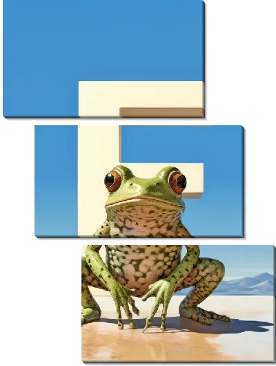 Модульная картина Лягушка на корточках