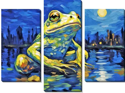 Модульная картина Лягушка в стиле Ван Гога