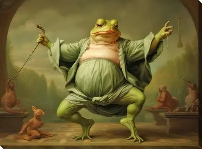 Картина маслом Пан Лягушка