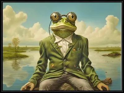 Картина Лягушка в очках и костюме