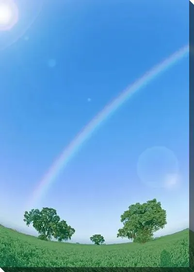 Постер Радуга над полем