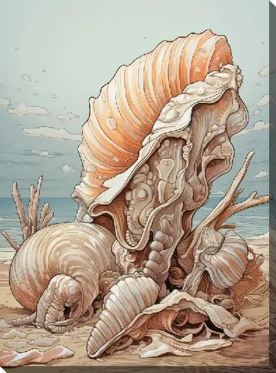 Картина маслом Ракушки №92