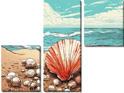 Модульная картина Ракушки №104