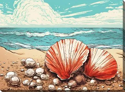 Картина маслом Ракушки №104