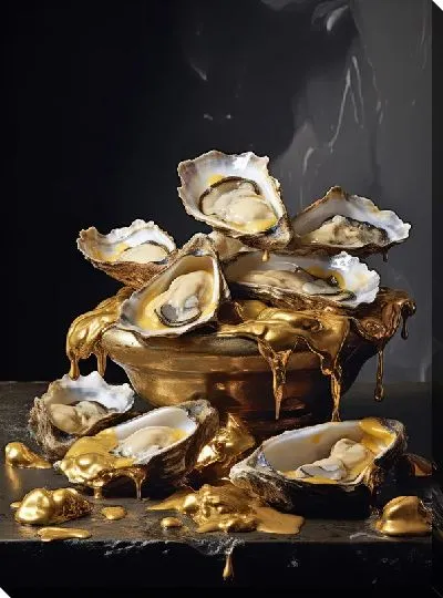 Картина маслом Золотые устрицы