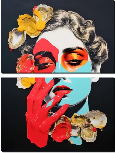 Модульная картина Девушка с устрицами