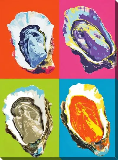 Картина маслом Устрицы в стиле поп-арт