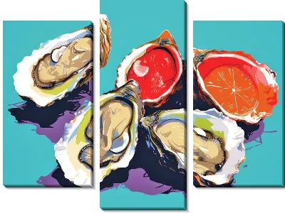 Модульная картина Устрицы в стиле поп-арт №3
