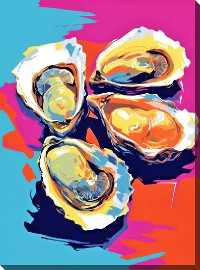 Картина маслом Устрицы поп-арт