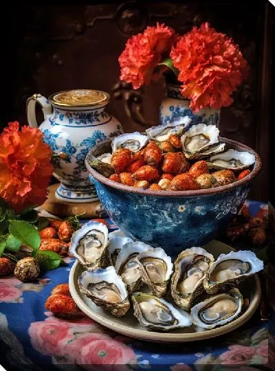 Картина маслом Устрицы №9