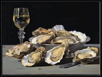 Картина Бокал и устрицы