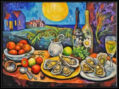 Богатый стол с устрицами