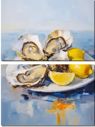 Модульная картина Устрицы с лимоном