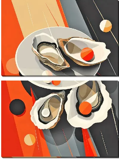 Модульная картина Устрицы №50
