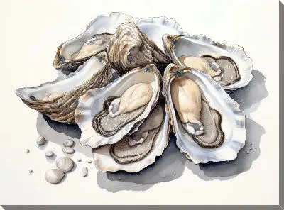 Картина маслом Устрицы №54