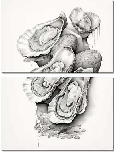 Модульная картина Устрицы №58