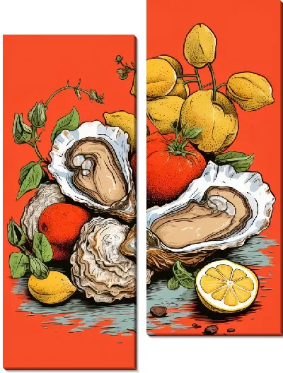 Модульная картина Устрицы №59