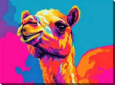 Картина маслом Верблюд в стиле поп-арт №1